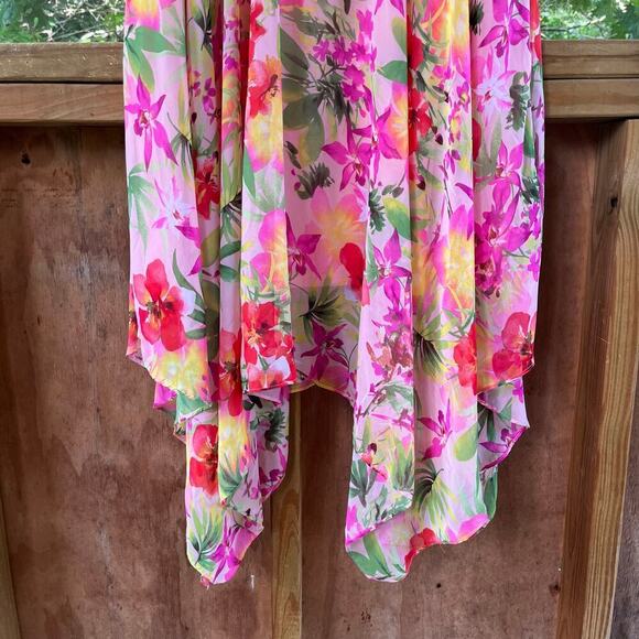 Rabbit Rabbit Rabbit Designs Women's Pink Floral Off The Shoulder Dress Size 16 - Picture 5 of 10